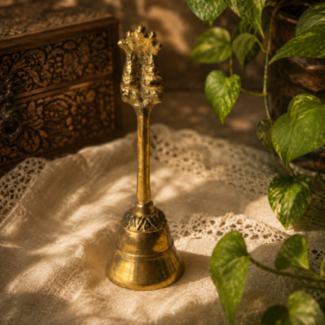 Tibetan Brass Hand Bell #TPW2003