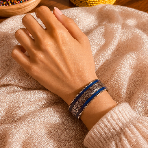 Nepali white metal blue